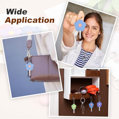 Fundas para llaves PATIKIL de PVC con forma de flor amarilla para cabezas planas 7