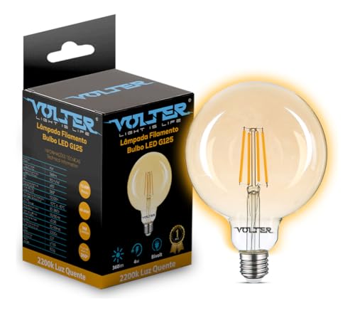 Lampada Led Filamento Retro G125 4w Bivolt E27 2200k 360lm