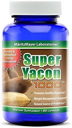 Super Yacon 1000 for Weight Loss Support 60 Capsules - 100% Pure Yacon Extract Raw - Yacon Capsules Support Healthy Digestion and Is a Source of Prebiotics (Syrup Alternative) by Super Yacon 1000