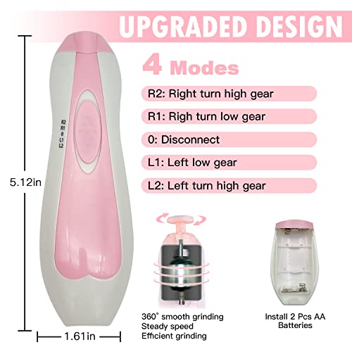 Baby Nail Trimmer File Electric With Nail Cutters, 10 Grinding Heads And Led Light, Trim Polish Grooming Kit For Newborn Infant Toddler Kids Or Adults Toes And Fingernails Care.(Pink) #TOP3