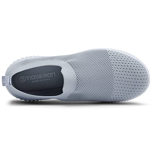 Poemlady Lightweight Slip On Walking Tennis Shoes Breathable Casual Athletic Running Workout Sneakers A/Gray #TOP4