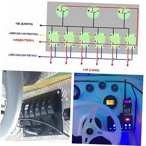 Image of 12V 5IN1 Racing Car Ignition Switch Panel with Engine Push Button Ignition Starter Switches Panel 5 in 1 Carbon Fiber Toggle Switches for RV Car Boat Yacht Ship SUV Bus Caravan