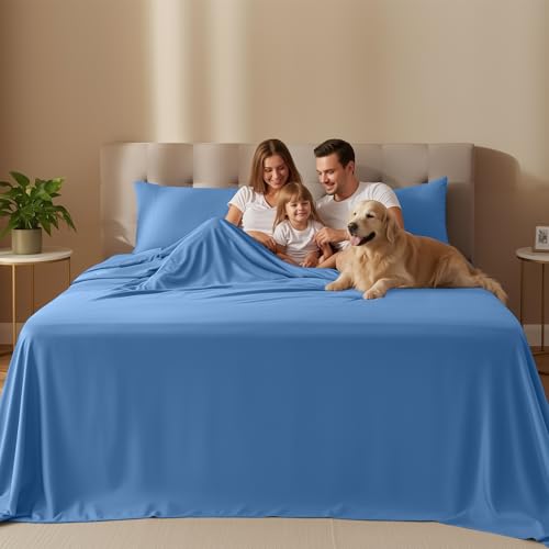 Image of Utopia Bedding Twin Sheet Set - 3 Piece Bed Sheets for Twin Size Bed, Soft and Breathable Microfiber, Includes 1 Fitted Sheet, 1 Flat Sheet and 1 Pillowcase - Oeko Tex (Dutch Blue)