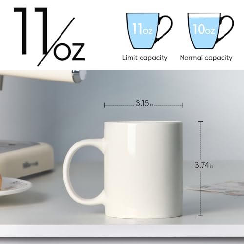 Taza de cerámica blanca 11 oz con asa miniatura 2