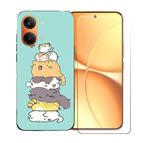 CongJiaLingXi�P�[�X�K�p �� Poco X8 Pro Max (6.83") �K�p �� �d�����ꂽ�K���X�X�N���[���v���e�N�^�[�A�_�炩���V���R�[���V�F���o���p�[�h�Ռ�TPU�ی�J�o�[�������,LLM39