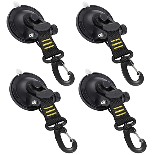 4PCS Suction Cups Heavy Duty With Hooks,Outdoor Strong
