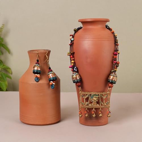 Image of AAKRITI ART CREATIONS Handcrafted Women's Jewelry Set - Elegant Ethnic Necklace and Earrings, Statement Fashion Accessories for Parties & Festivals