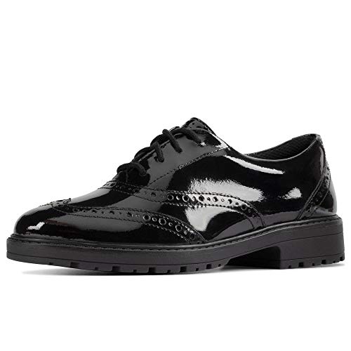 Clarks Loxham Brogue Youth Lackschuhe in Schwarz,...