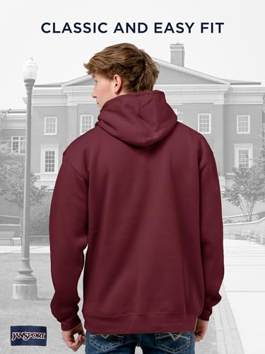 Image of JanSport NCAA Officially Licensed Rival Hoodie, Long Sleeve Unisex Sweatshirt, Cotton-Polyester Blend, Double-Layered Hood