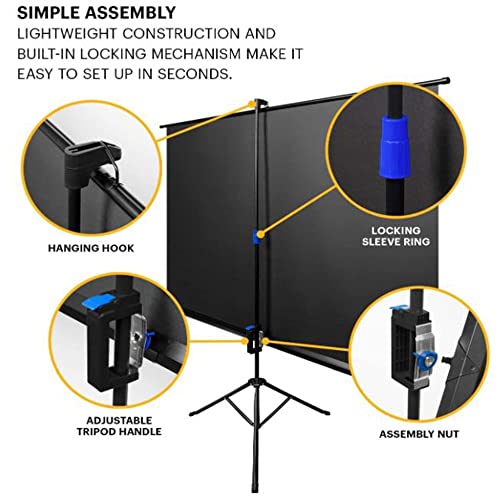 Pantalla de proyección ajustable 60" con tripié miniatura 4