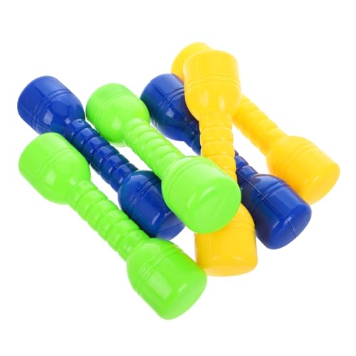 VICASKY 6 Pcs Plastic Dumbbells for Ergonomic Barbells for Kindergarten Morning Exercise Durable Material Random Color for Dance and Outdoor Activities Random Color