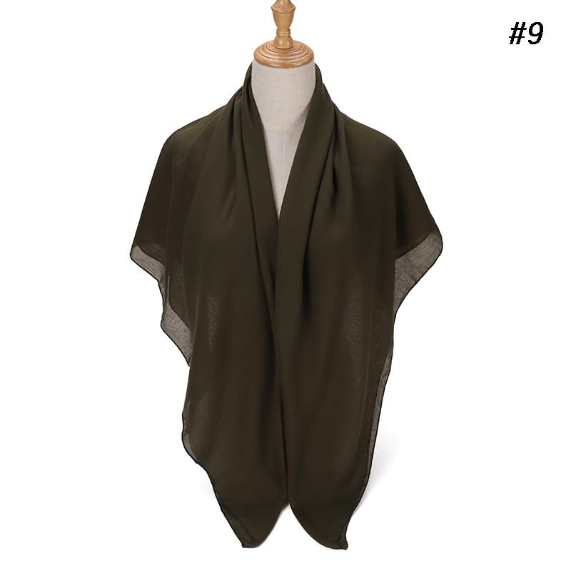 45 Inch Cotton Square Scarf Shawls for Women Muslim Islamic Ramadan Head Scarves Wrap Hijab Bandana3