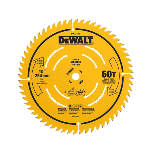 DEWALT Table Saw Blade, 10 in, 60 Tooth, Fine Finish, Ultra ...