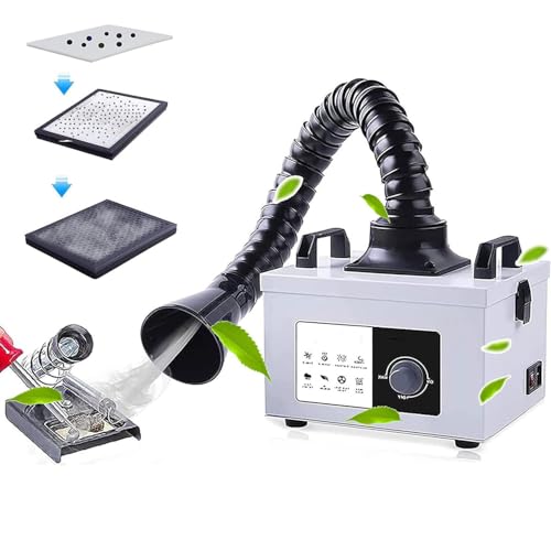 Generico Aspiratore di fumi - Purificatore di fumi di Saldatura con 4500 Giri/min, 3 filtri, Bassa rumorosità, Volume d'Aria Regolabile per Saldatura e brasatura ESD