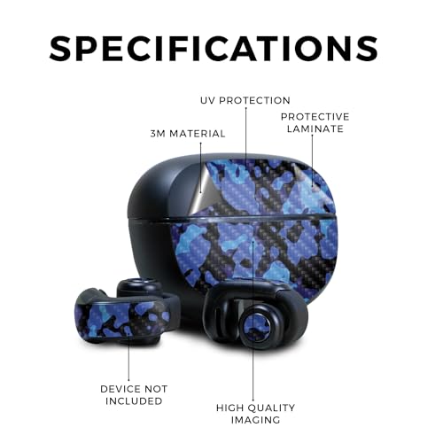 Image of Carbon Fiber Skin Compatible with Bose Ultra Open Earbuds - Blue Modern Camo - Premium 3M Vinyl Protective Wrap Decal Cover - Easy to Apply | Crafted in The USA by MightySkins