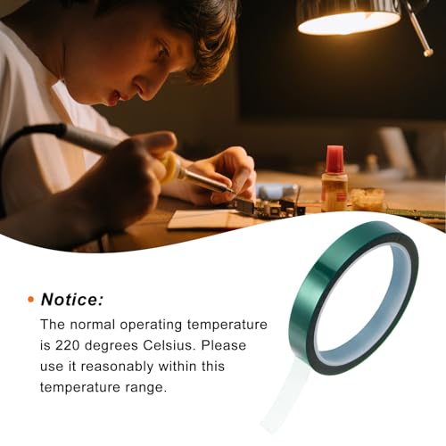 Image of HARFINGTON 4 Rolls Heat Tape High Temperature Heat Resistant Tape 12mmx33m(108ft) Sublimation Thermal Heat Transfer Tape for Sublimation Press No Residue, Green