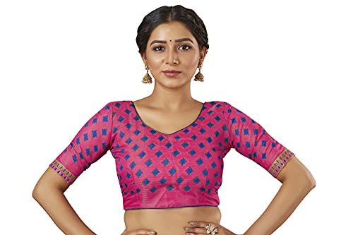 Image of Glory Sarees Women's Brasso Saree with Blouse Piece (Brasso Bandhani101Parent)