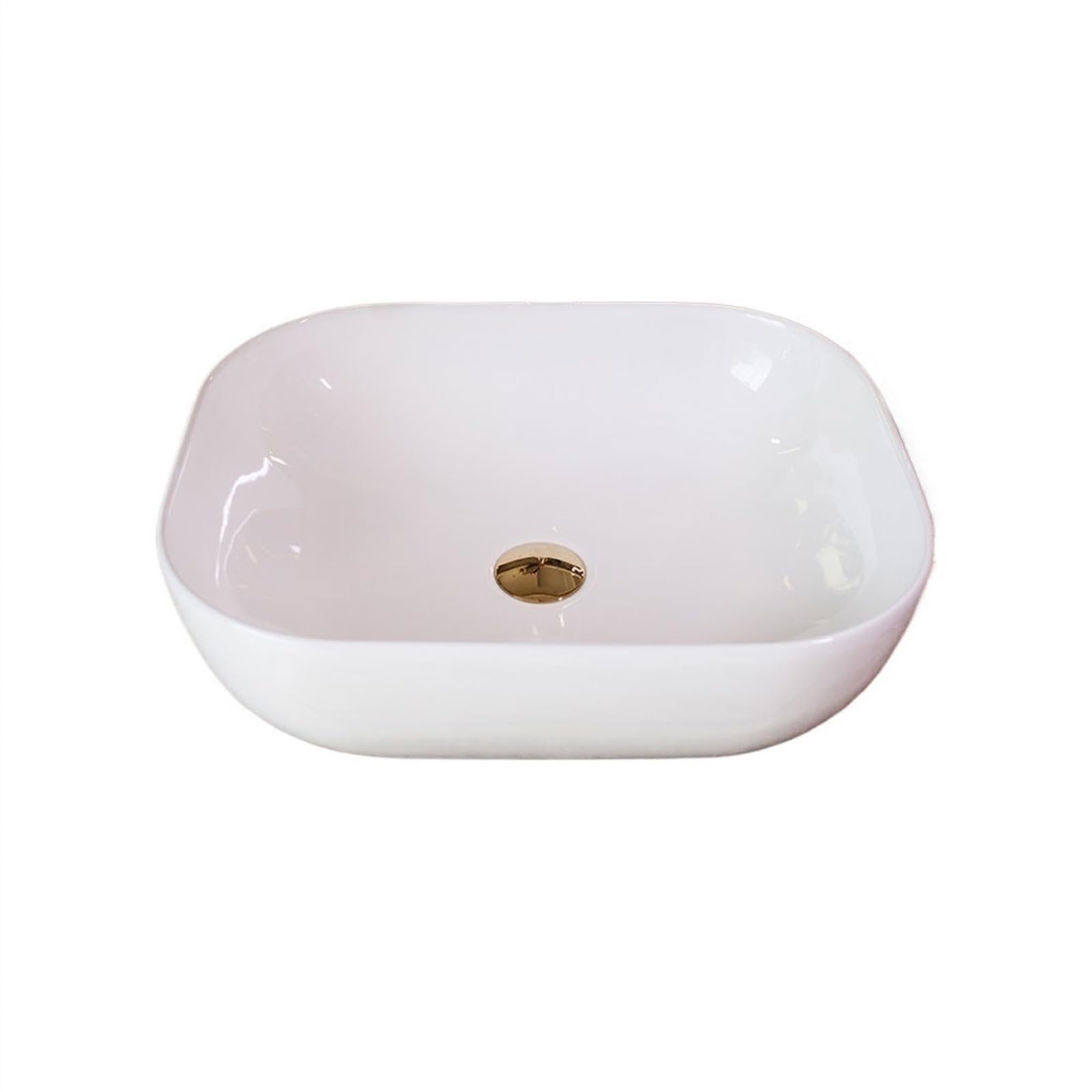 Sjdopulse White Vessel Sink Vessel Vanity Sink 50 X 40 X 15 Cm Thin Edge Ceramic Countertop Basin Bathroom Sink Simple Porcelain Washbasin Without Accessories Bathroom Sink Ceramic