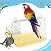Baoblaze Tabletop Bird Perch Bird Stand Portable Metal Desktop Parrot Play Stand with Potty Tray for Budgies Parakeet Conures Lovebird, Yellow