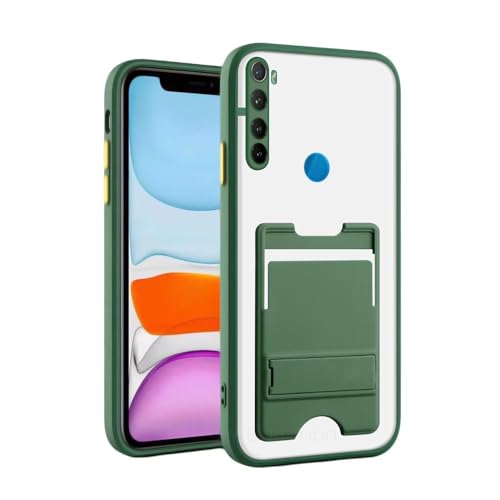 Image of Case Creation for Redmi Note 8 Case with Stand [Military Drop Protection] [3 Stand Built-in Kickstand] Shockproof Slim Translucent Matte Card Holder for Xiaomi Redmi Note 8 Phone Cases (Olive Green)