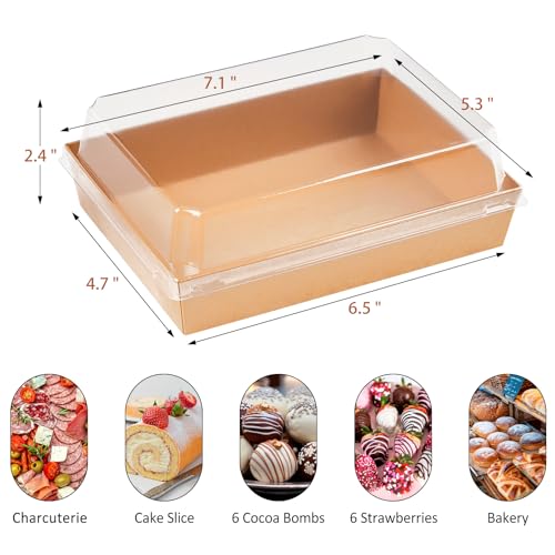 Zorrita ZO070 7X5 Inches Charcuterie Boxes With Clear Lids, 50 Pack Paper Bakery Boxes With Window Take Out Containers thumb #1