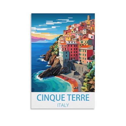 JavoN Affiche vintage de voyage Italie 20 x 30 cm Impression sur toile Art mural Décoration de chambre à coucher