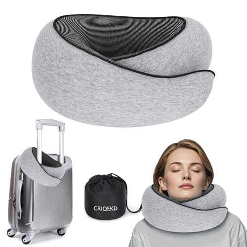 Almohada de viaje de espuma viscoelástica ajustable miniatura 1