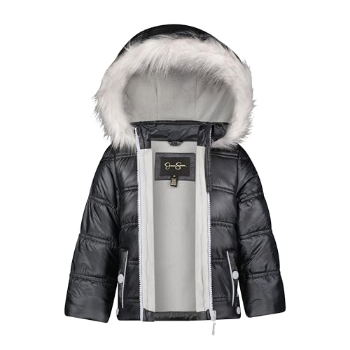Jessica Simpson Girls 2-piece Snowsuit With Snow Bib and Puffer Jacket With Faux Fur Hood4