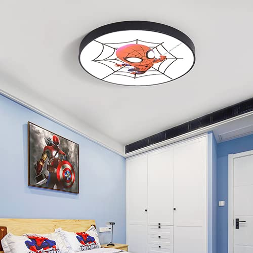 Plafoniera Per Bambini Lampada Da Soffitto Per Cameretta Dei Bambini Camera Da Letto Spiderman 50Cm Oscuramento Del Telecomando Lampada Da Camera Rotonda Dei Cartoni Animati