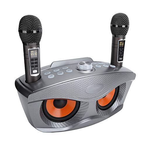 Garsentx Máquina de karaokê, Bluetooth 4.2 duplo microfone portátil para karaokê sem fio, máquina de