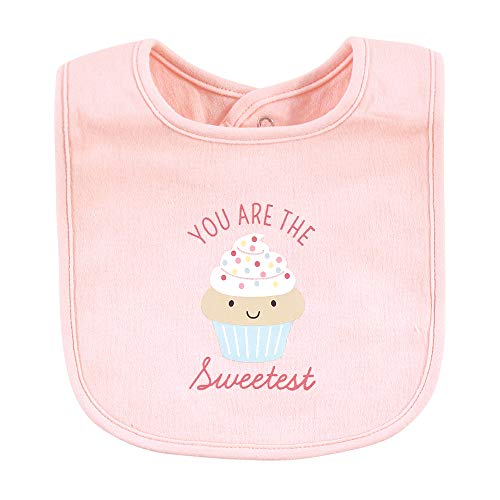 Image of Hudson Baby Unisex Baby Cotton Bibs, Sweetest Cupcake, One Size