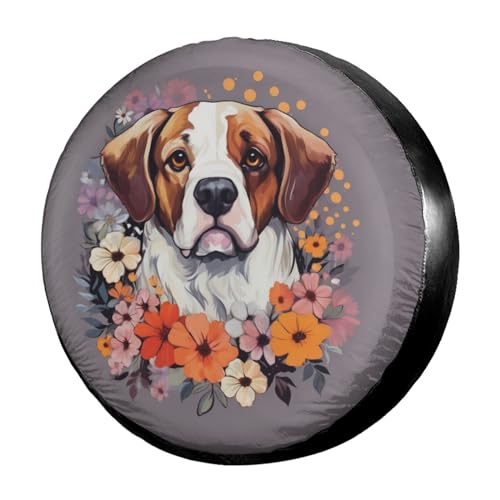 Image of Dujiea Bulldog Face Spare Tire Cover, Universal Wheel Tire Cover Waterproof Dust-Proof Tire Protectors for Trailer Rv SUV Truck Camper and Many Vehicle 14 15 16 17 Inch