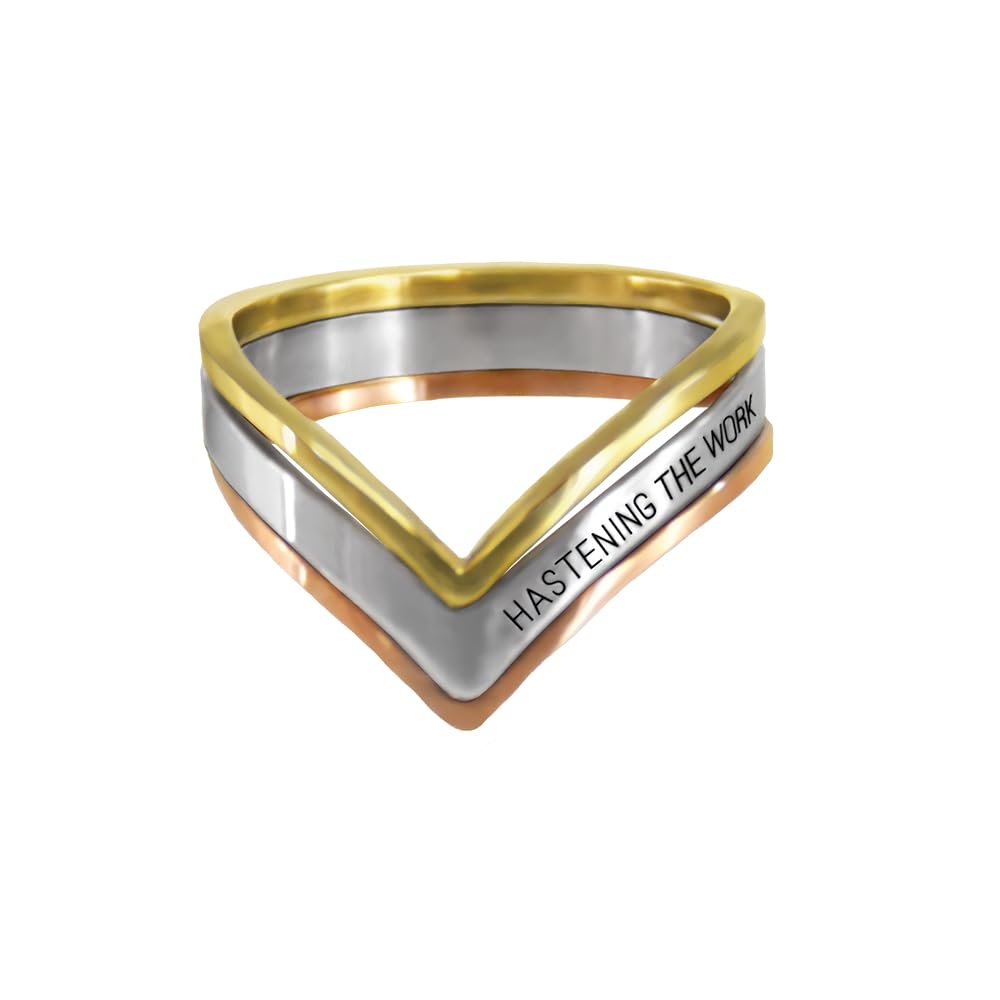 LifebeatsRingmasters Hastening The Work Three Stackable Stainless Steel Rings 0