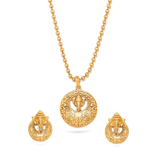 Image of Rubans Temple Necklace Set Traditional Stylish Jewellery Gift for Women & Girls