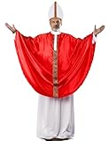 JEGERMIG Men’s Pope Costume Halloween Cosplay Pontiff Biblical Catholic Cardinal Bishop Outfit for Adult