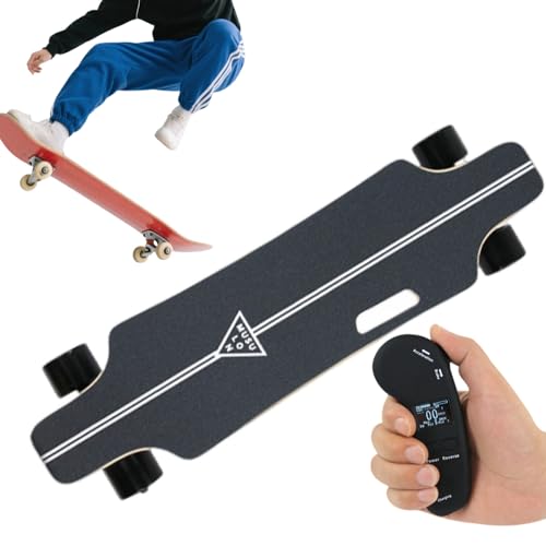 Sushangmao Motorisiertes Cruiserboard/Elektrisches Skateboard, Verbesserte LCD-Fernbedienung Mit Batterieanzeige, Bürstenloser 700-W-Motor, 4-Gang-Bremse, Maximale Belastung Von 150 Kg 15km