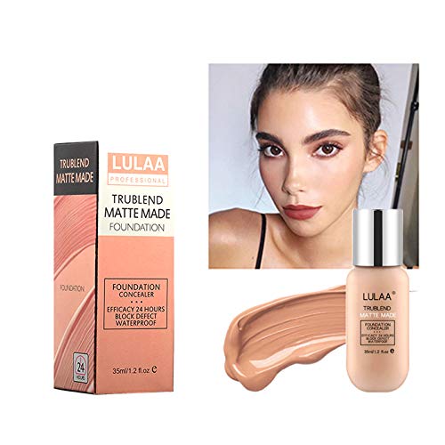 Emirde Matte Velvet Liquid Foundation Long Lasting Waterproof Natural Moisturizing Highlighting Matte Oil Control Concealer Facial Blemish Concealer Full Coverage Base Make Up for Women Girls