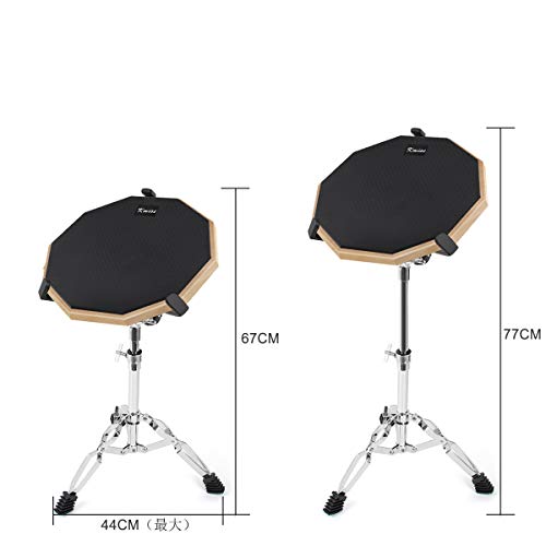 Kmise Drum Practice Pad Kit with Snare Drum Stand and Drumsticks 12 Inch Mute Silent Drum Practice Training Pad Set