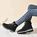 BABUDOG Womens Waterproof Ankle Boots for Outdoor (Non Slip Outsole),Fashion Combat Boots with Side Zipper,Warm Fur Lined Winter Snow Boots(Black.US6)