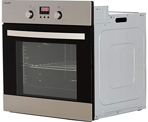 Exquisit EBE 65-1H Einbaubackofen | 58 Liter Backofenvolumen | Heißluft | Timer | versenkbare Knebel | Edelstahl – Bild 4