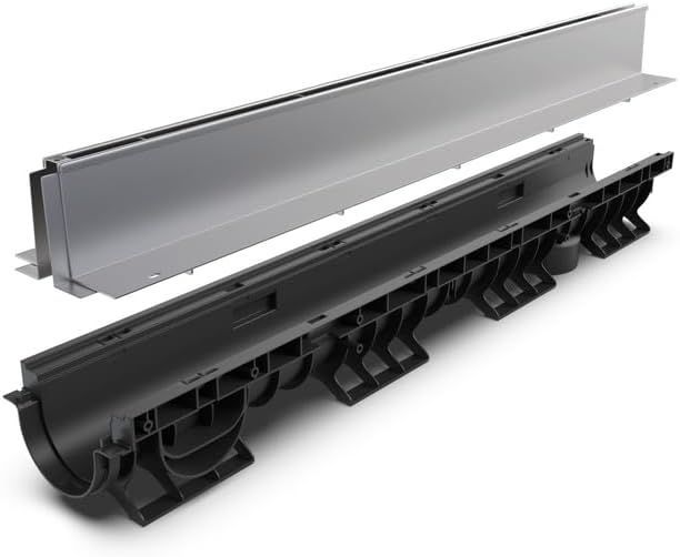 Vodaland - Stainless Steel Slot Drain System - 5/8 inch Slot Drain Opening (2 inch Channel Depth)