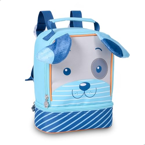 Lancheira Térmica Infantil Pet Cachorro Mochilinha Escolar (Azul)