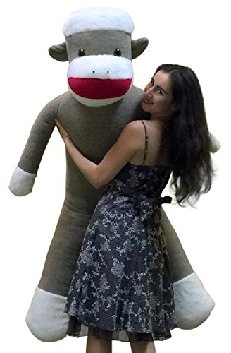 American Made Plush Giant Sock Monkey 6 Feet Tall Soft Huge Stuffed Animal Made In Usa America #TOP1