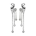 LPYKL Boucles d'oreilles Femmes, Thai Argent Gland Suya Grue Longues Boucles d'oreilles Simple Rétro Exquis Dames Bijoux Mariage Exquis Bijoux Femmes Saint Valentin Noël Fête d'anniversaire Cadeaux