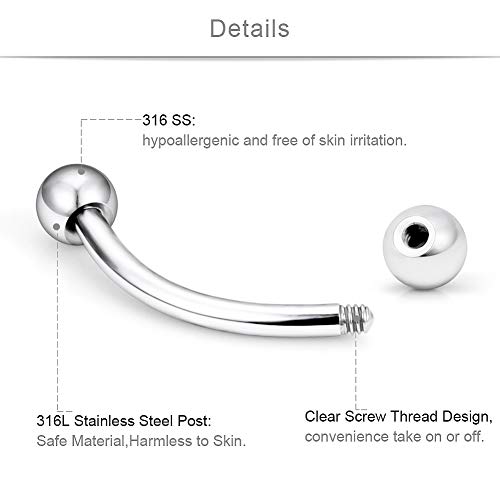 SCERRING 18-36PCS 16G Stainless Steel Eyebrow Tragus Helix Rook Daith Earrings Tongue Nipple Belly Lip Ring Barbell Body Piercing Jewelry 6-16mm2