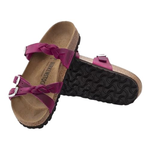 Image of Birkenstock Franca Braided Sandal in Festival Fuchsia Oiled Leather