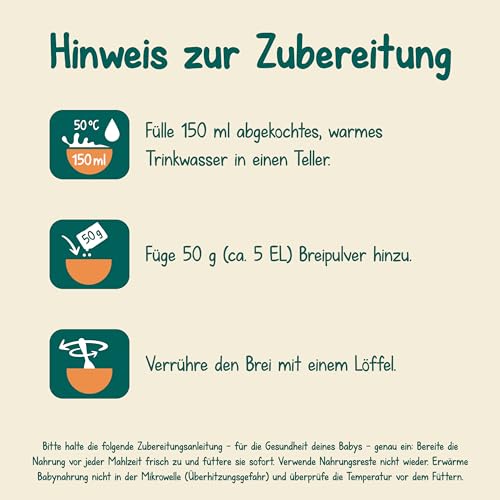 Milupa Milchbrei Vollkorn Früchte – Babybrei ohne Palmöl – Frei von Konservierungs- und Farbstoffen – Ab dem 6. Monat – 4 x 400 g (Packung mit 2)