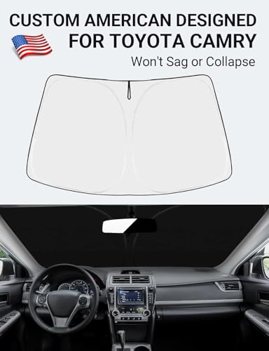 Image of Proadsy 2026 Upgrade Front Windshield Sun Shade Foldable Sunshade Protector Custom Fit 2013-2017 Camry LE XLE Hybrid SE XSE Sedan Accessories