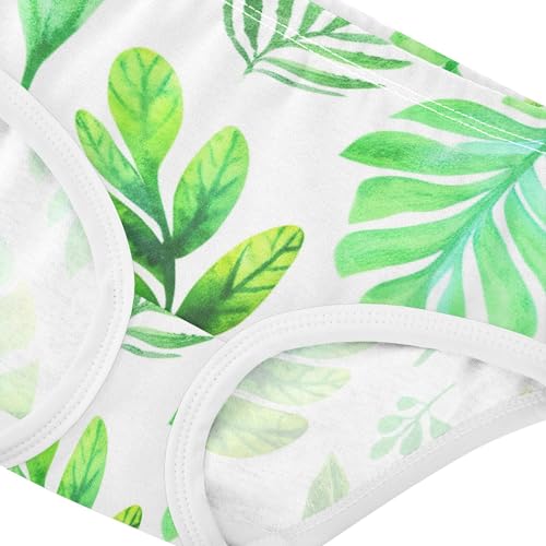 Girls Underwear Toddlers 2t Cotton Little Girl Panties Fun Kids Briefs Undies Watercolor Green Leaves4