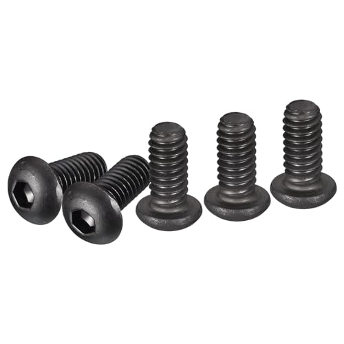 DTGN Tornillos de Cabeza Redonda con Hexágono Interior de 1/4-20x1/2' Paquete de 50 Bueno para Máquinas Acero al Carbono con Recubrimiento de Óxido Negro Rosca Completa Unc